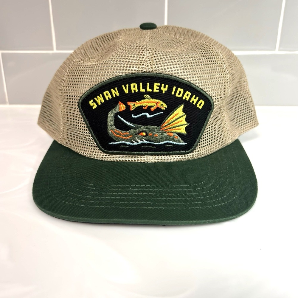 Howler Bros Swan Valley Monster Snapback Trucker Mesh Hat Cream Off White NWOT